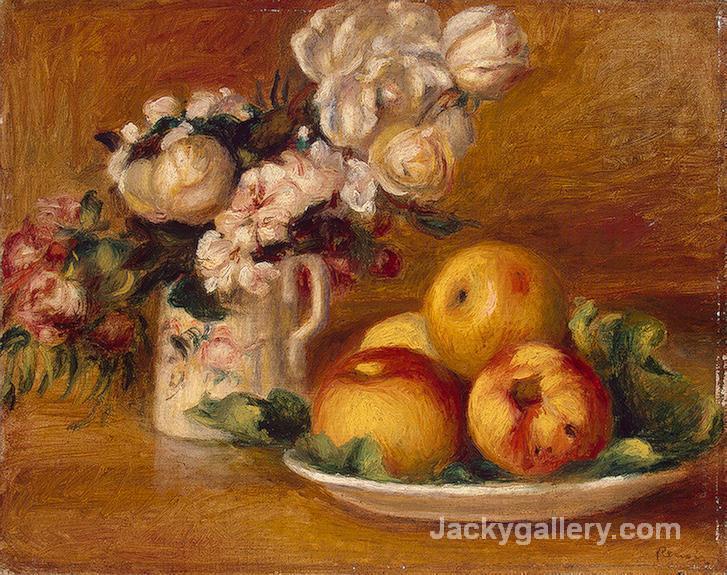 Apples and Flowers by Pierre Auguste Renoir paintings reproduction